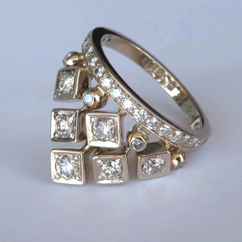 H Stern 18K Gold Diamonds King Ring 